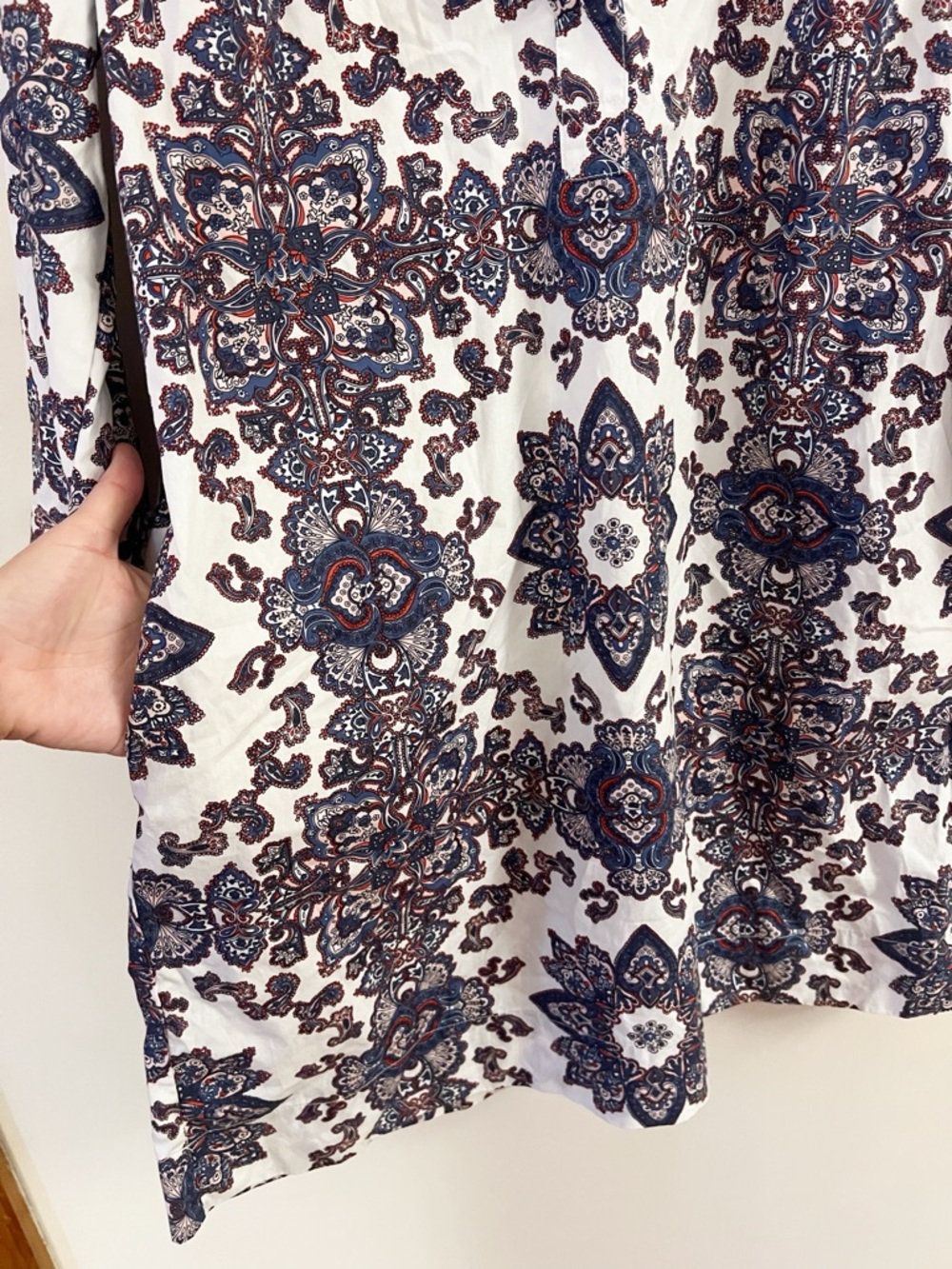 Boden Notch Neck Mini Shift Dress Paradise Paisley Size 12 - Picture 6 of 9